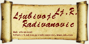 Ljubivoje Radivanović vizit kartica